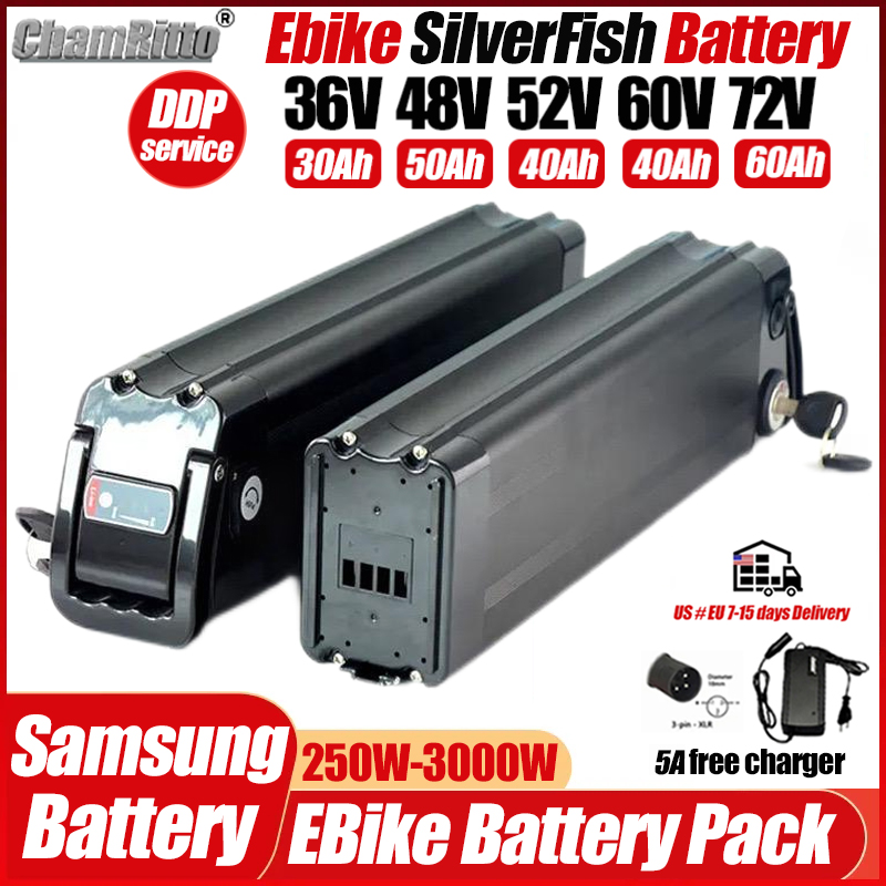 Electric Bicycle 36v 48v 52v S - Electric Bicycle Battery 72V 30Ah recension och pris
